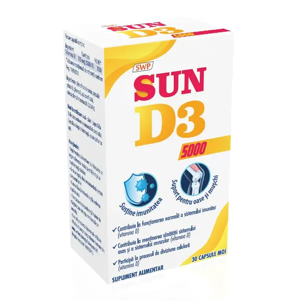 Sun D3, 5000 UI, 30 capsule, Sun Wave Pharma