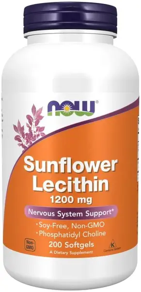 Sunflower Lecithin, 1200 mg, 200 capsule gel, Now
