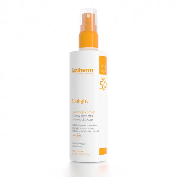 Sunlight lapte fata si corp SPF50+, 200ml, Ivatherm