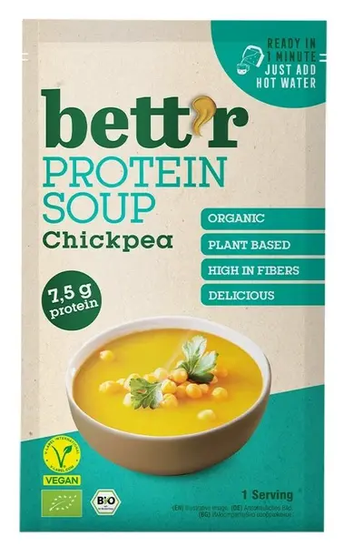Supă bio proteică, năut, 30 g, Bett'r