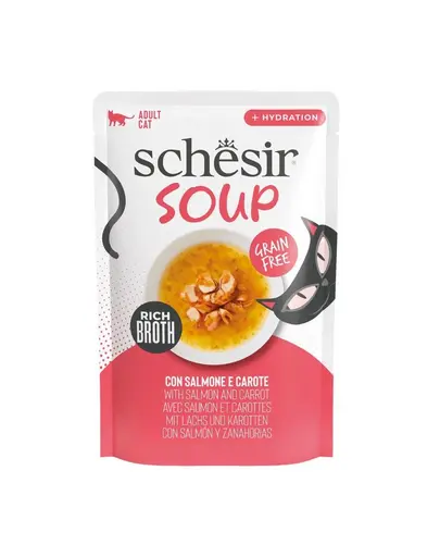 Supă pisici somon și morcov SCHESIR Soup 40 g