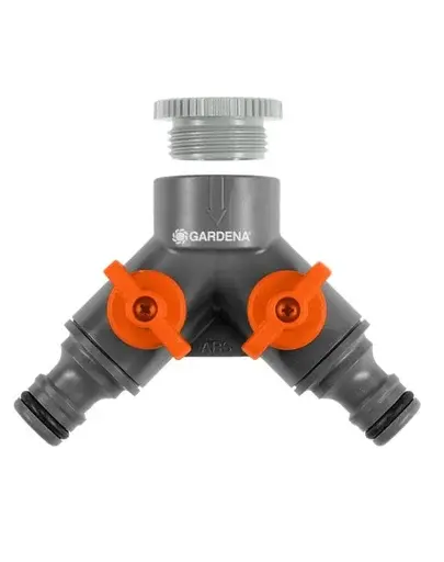 Supapa dubla GARDENA OGS cu filet de 1" si adaptor de 3/4"