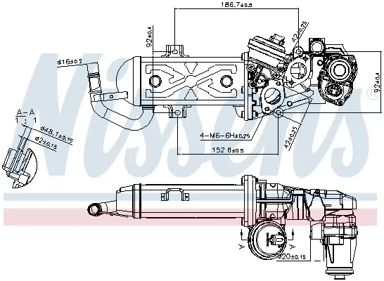 Supapa EGR (modul cu radiator) potrivit ABARTH 124 SPIDER; AUDI A3, Q3, TT; SEAT ALHAMBRA, ALTEA, ALTEA XL, IBIZA IV, IBIZA IV SC, IBIZA IV ST, LEON; SKODA OCTAVIA II, RAPID 1.4-2.0D 05.03-