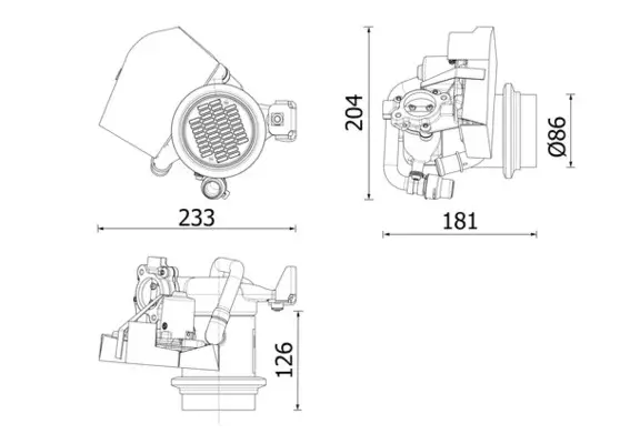 Supapa EGR (modul cu radiator) potrivit AUDI A1; SEAT IBIZA IV, IBIZA IV SC, IBIZA IV ST; VW POLO, POLO V 1.0 1.6D 1.8 11.14-10.18