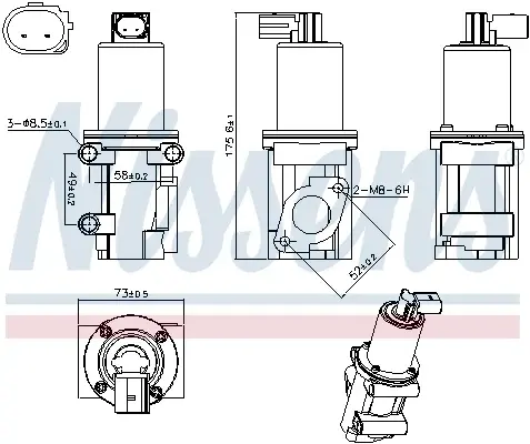 Supapa EGR potrivit ALFA ROMEO MITO; FIAT BRAVA, BRAVO I, DOBLO, DOBLO MINIVAN, IDEA, MAREA, PALIO, PUNTO, SCUDO, STRADA, ULYSSE; LANCIA MUSA, PHEDRA 1.3D-2.2D 10.95-