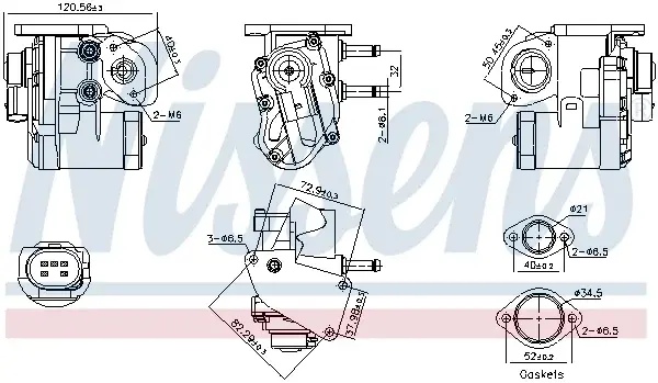 Supapa EGR potrivit AUDI A3; SKODA OCTAVIA II; VW EOS, GOLF PLUS V, GOLF V, JETTA III, PASSAT B6, POLO, TOURAN 1.4 1.6 02.02-10.10