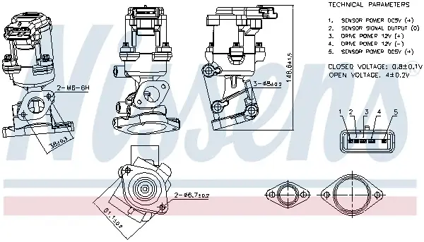 Supapa EGR potrivit CITROEN C5 III, C6; JAGUAR S-TYPE II, XF I, XJ; LAND ROVER DISCOVERY III, DISCOVERY IV, RANGE ROVER SPORT I; PEUGEOT 407, 607 2.7D 06.04-