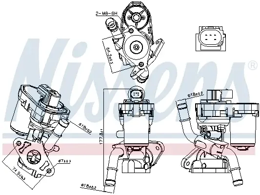 Supapa EGR potrivit FIAT DUCATO; FORD TRANSIT, TRANSIT TOURNEO 2.2D-3.2D 04.06-