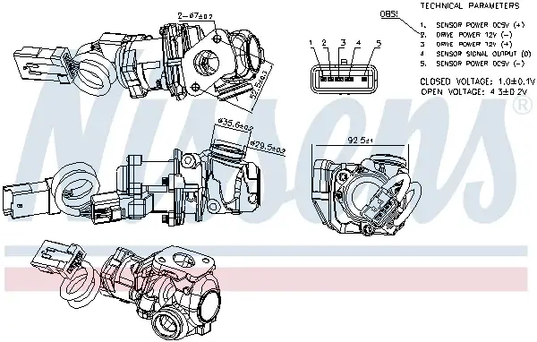 Supapa EGR potrivit FORD FOCUS C-MAX, FOCUS II 1.6D 10.03-09.12