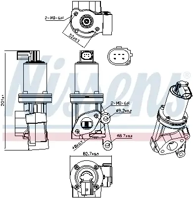 Supapa EGR potrivit HYUNDAI ACCENT IV, ELANTRA IV, ELANTRA V, I20 I, I20 II, I30, IX20; KIA CARENS III, CEE D, CERATO I, PRO CEE D, RIO III, SOUL I, SOUL II, VENGA 1.4D 1.6D 06.05-