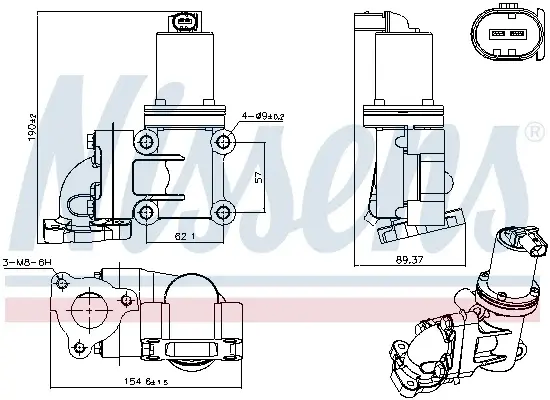 Supapa EGR potrivit KIA SORENTO I 2.5D 08.02-