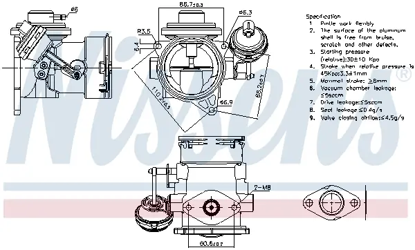 Supapa EGR potrivit VW TOUAREG 2.5D 01.03-05.10