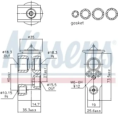 Supapa expansiune clima potrivit HONDA CIVIC VIII, CR-V III 1.3H 1.8 2.4 09.05-