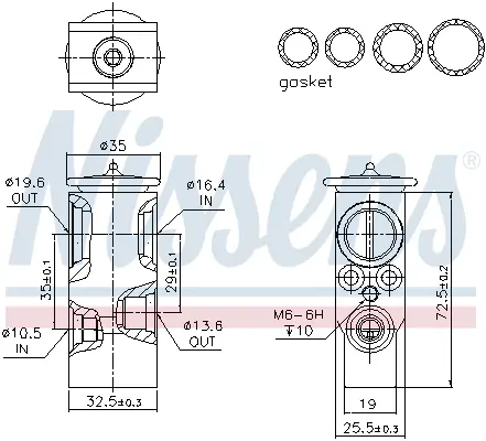 Supapa expansiune clima potrivit MERCEDES GL (X164), M (W164), R (W251, V251) 3.0-6.2 02.05-12.14