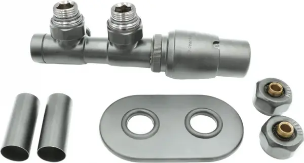 Supapa termostatica, inox mat, pentru calorifer baie, dreapta, Deante