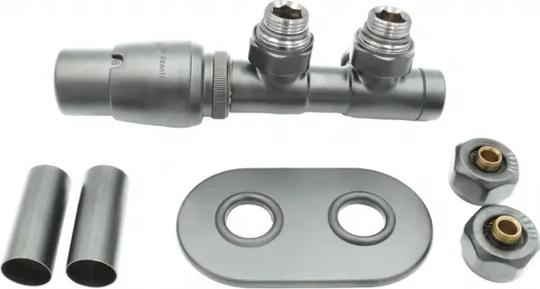 Supapa termostatica, inox mat, pentru calorifer baie, stanga, Deante