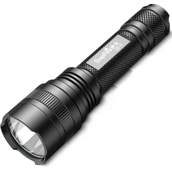Supfire Lanterna SupFire C8-H, 15W, LED, 1500 lm, 4000 mAh, 5 moduri, rezistenta la apa, incarcare USB, Negru
