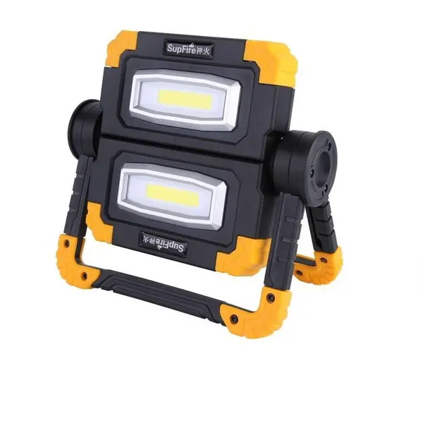 Supfire Proiector LED portabil SupFire G7, 20W, 1000lm, reincarcabil, COB, Acumulator 5000mAh, Negru-Galben