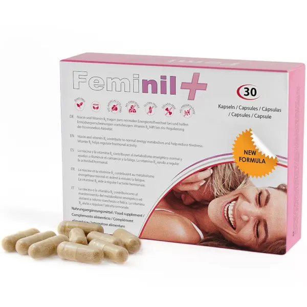 Supliment alimentar 500 Cosmetics – Feminil+, pentru creșterea libidoului și îmbunătățirea plăcerii feminine, 30 capsule