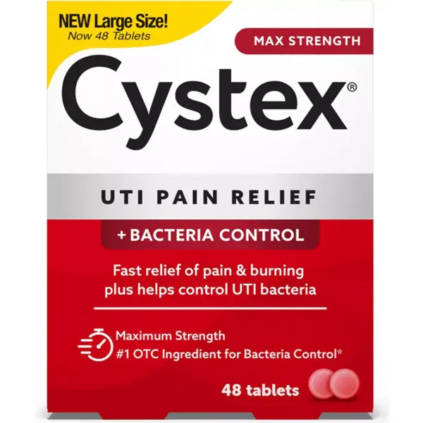 Supliment Alimentar, Cystex Dual Action UTI Pain Relief, pentru Calmarea Rapida a Disconfortului Urinar, 48 tablete