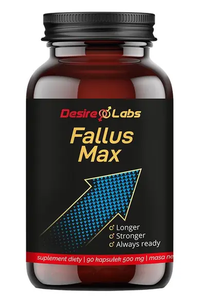 Supliment alimentar DesireLabs - Fallus Max pentru susținerea erecției și îmbunătățirea performanței intime, 90 buc