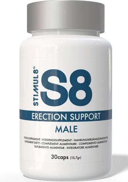Supliment alimentar S8 - Erection Support, pentru erecții puternice, energie și performanțe sexuale îmbunătățite, 30 buc