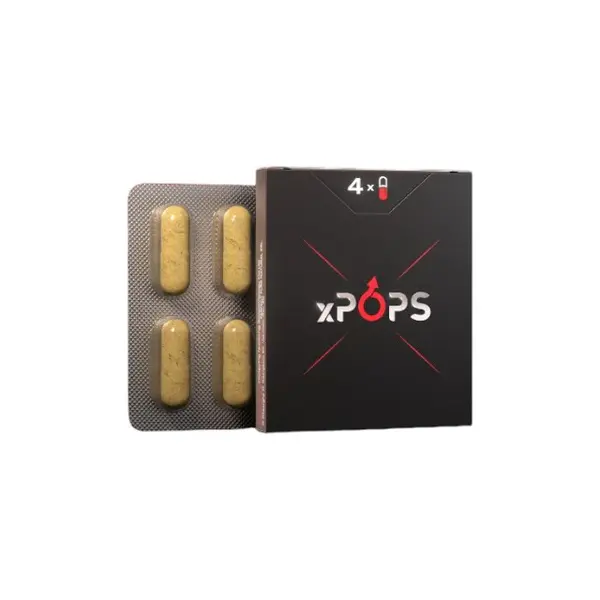 Supliment alimentar xPOPS, sub formă de capsule, ajută la susținerea potenței și erecției, cu ghimbir și palmier pitic, 4 buc