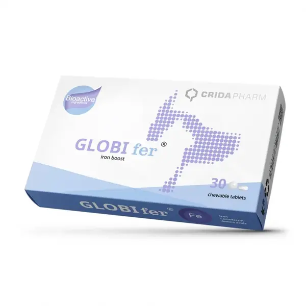 Supliment GLOBIfer , Comprimate masticabile pentru caini E i pisici, 30 comprimate