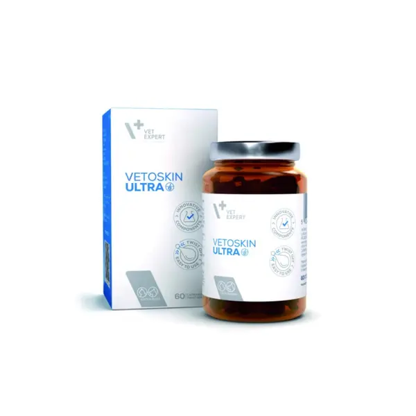 Supliment inovator pentru pielea hipersensibila si atopica, VetoSkin ULTRA, VetExpert, 60 capsule