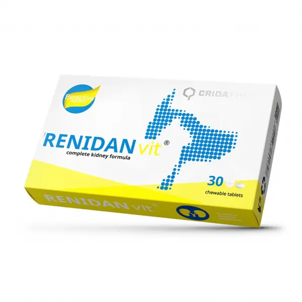 Supliment RENIDAN vit , Comprimate masticabile pentru caini E i pisici, 30 comprimate