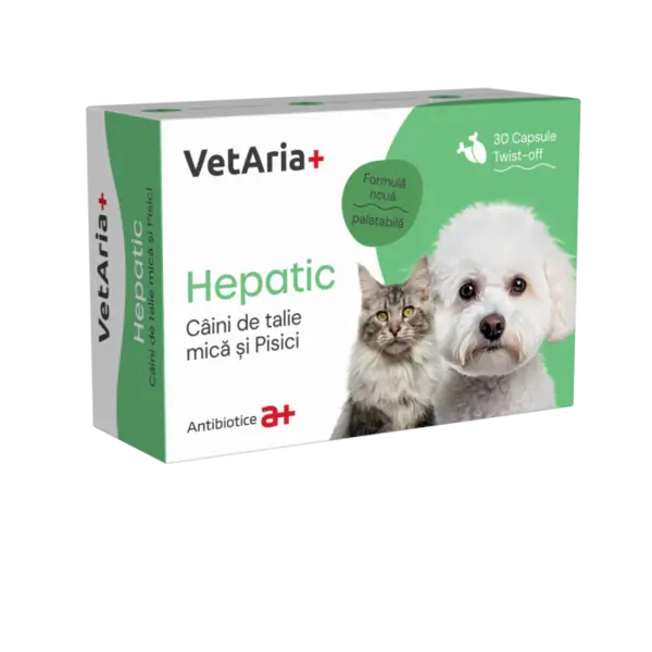 Suplimente VetAria+ Hepatic 30 capsule