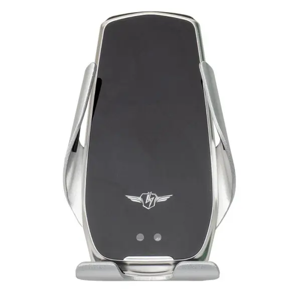 Suport Auto pentru Telefon, Incarcare Wireless, 15W, Argintiu