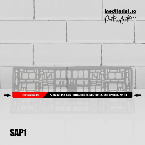 Suport Auto Personalizat (Firme) SAP1 Suport negru bagheta galbena