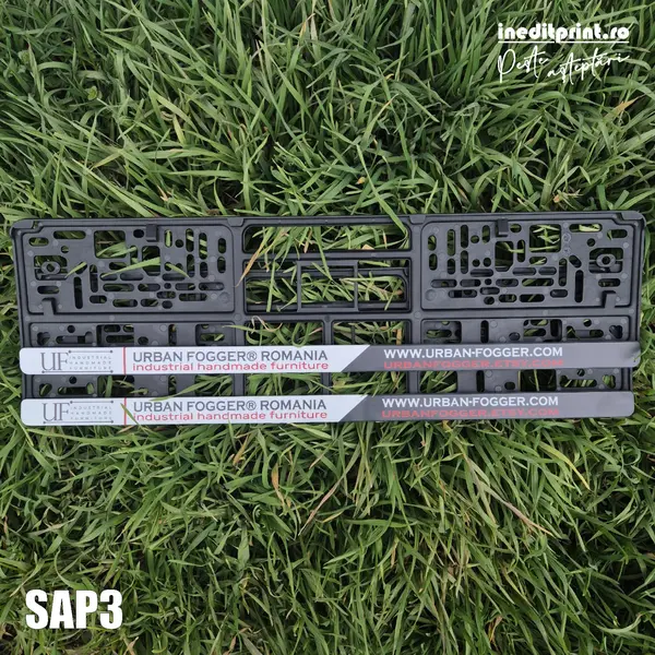 Suport Auto Personalizat (Firme) SAP3 Suport negru bagheta alba