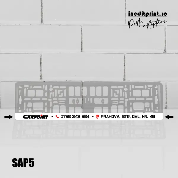 Suport Auto Personalizat (Firme) SAP5 Suport negru bagheta alba