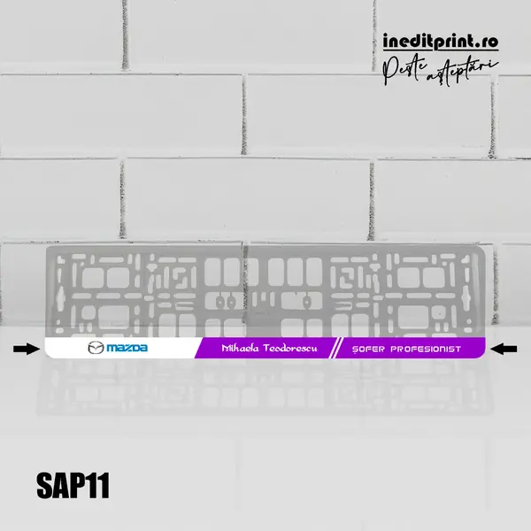 Suport Auto Personalizat SAP11 Suport negru bagheta alba