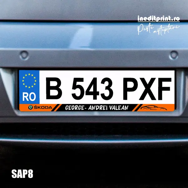 Suport Auto Personalizat SAP8 Suport negru bagheta galbena