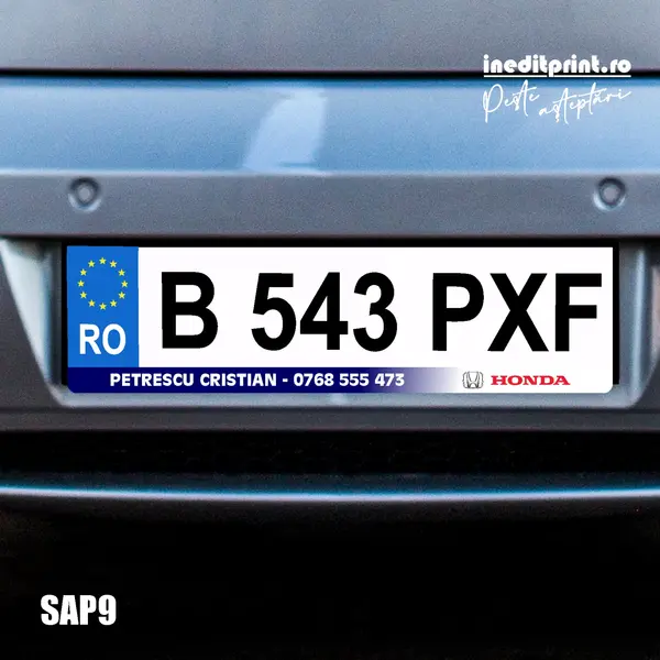 Suport Auto Personalizat SAP9 Suport negru bagheta alba