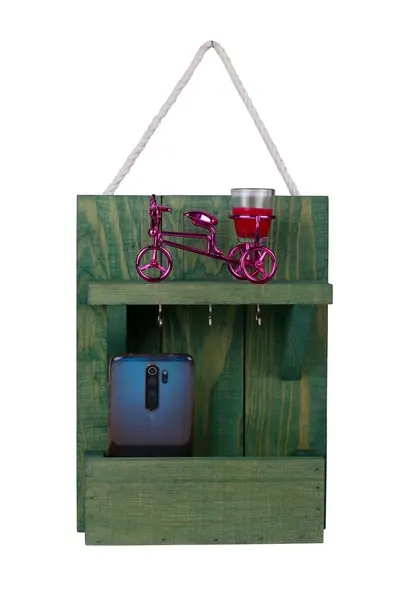 Suport chei din lemn 214Y Verde 31x24x8 cm