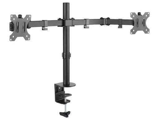 Suport de birou pentru 2 monitoare Nexio NX-LDT12-C024N, 13-32 inch(33cm-81cm), reglabil, capacitate sustinere 8KG/monitor (Negru)