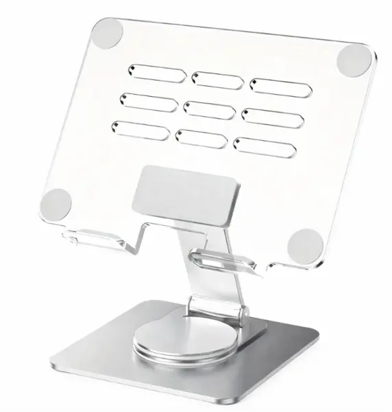 Suport de birou pentru tableta pliabil si 360 grade unghi reglabil transparent KP930 aluminiu acrilic