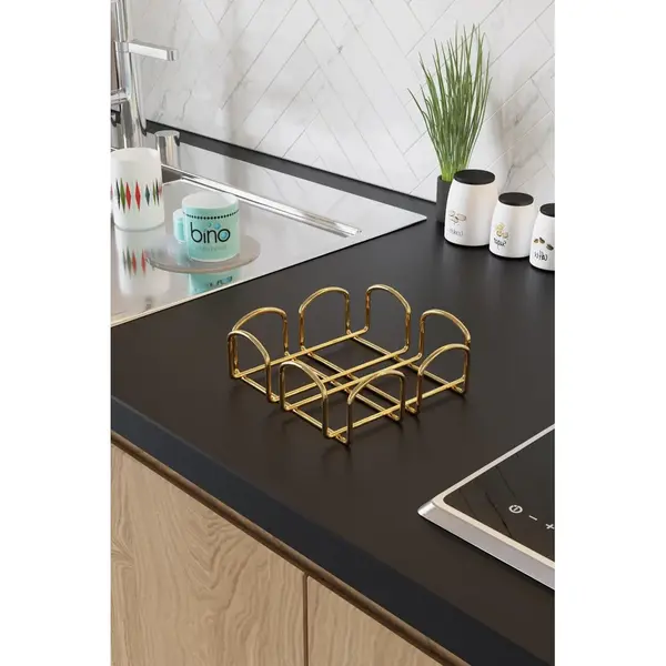 Suport de șervețele Napkin Holder Sevilla, Aur, 20x7x20 cm