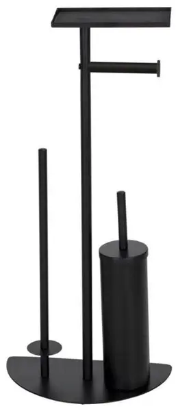 Suport de toaletă 4 în 1 Wenko - Cosenza Neo, 32.5 x 72 x 17.5 cm, negru