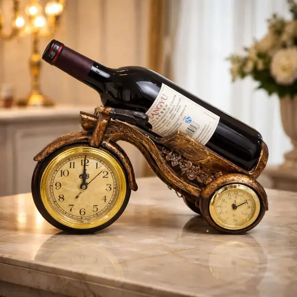 Suport Decorativ pentru Vin cu Ceas – Model Cai / Model Elefant