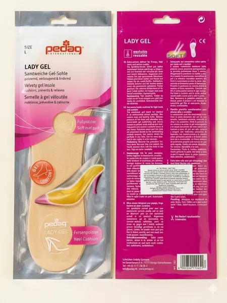 Suport din gel cu microfibră pentru pantofi cu toc Pedag Lady Gel Art 182, mărimea L