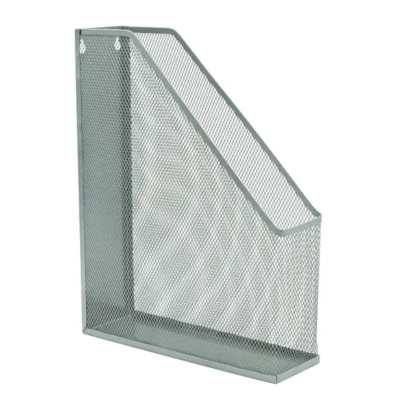 Suport documente Office Cover, vertical, 7,5 cm, din plasa metalica argintie