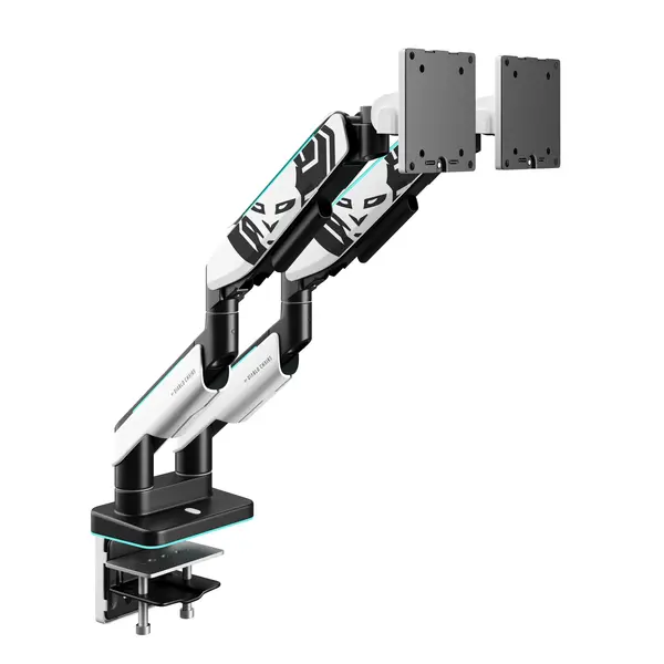 Suport dublu pentru monitoare de 35 de inchi, alb-negru X-Arm Dual RGB Suport dublu pentru monitoare de 35 de inchi, alb-negru X-Arm Dual RGB