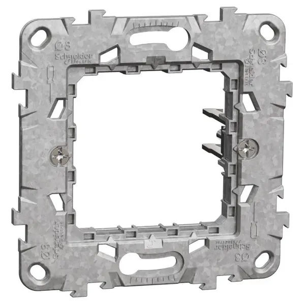 Suport fixare zamak cu gheare 2 module Schneider Noua Unica NU7002G alb, bej, antracit, aluminiu