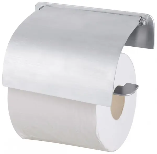 Suport hârtie igienică cu capac Inter Ceramic - Elinor, argintiu
