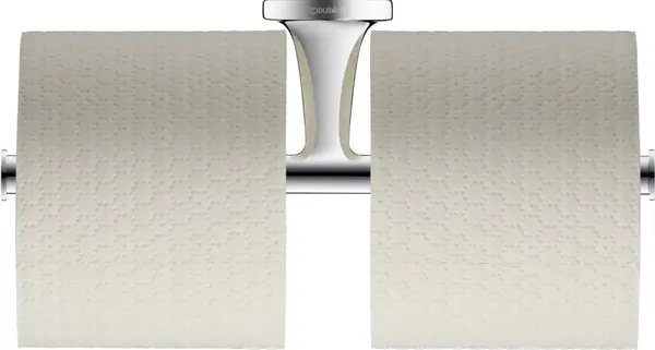 Suport hartie igienica Duravit Starck T 0099381000, montare pe perete, dublu, metal, Crom lucios